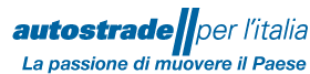 Logo di "Autostrade per l'Italia" con slogan "La passione di muovere il Paese".