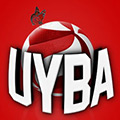 Logo della squadra di pallavolo UYBA con sfondo rosso.